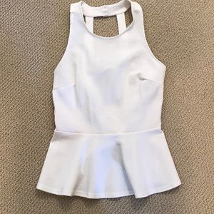 White peplum top